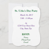 Invitation à la fête du Saint-Urho avec armoiries (Dos)