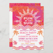 Invitation à la Fête du Soleil d'Été (Devant / Derrière)