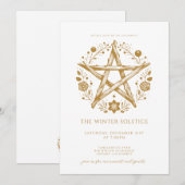Invitation à la fête du solstice d'hiver en or (Devant / Derrière)