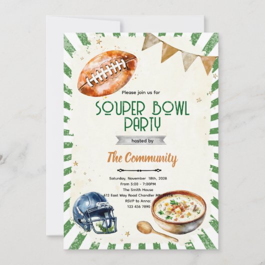 Invitation à la fête du SOUPer Bowl (Devant)