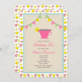 Invitation à la fête du thé d'anniversaire (Devant / Derrière)