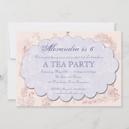 Invitation à la fête du thé d'anniversaire de la T (Devant)
