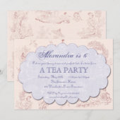 Invitation à la fête du thé d'anniversaire de la T (Devant / Derrière)