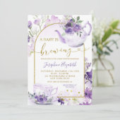 Invitation à la fête du thé de Baby shower de fleu (Debout devant)