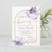 Invitation à la fête du thé de Baby shower de fleu (Debout devant)