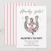 Invitation à la fête du thé de Galentine (Devant / Derrière)