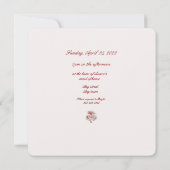 Invitation à la fête du thé de la nuptiale (Dos)