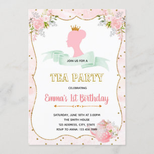 Invitation à la fête du thé de la princesse