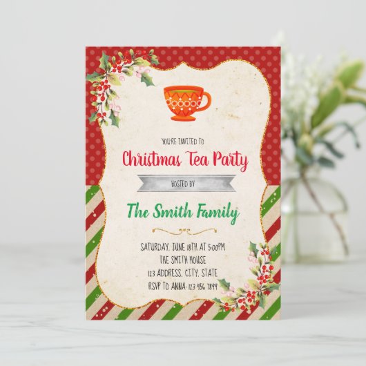Invitation à la fête du thé de Noël (Debout devant)
