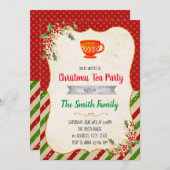 Invitation à la fête du thé de Noël (Devant / Derrière)