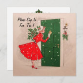 Invitation à la fête du thé de Noël. (Devant / Derrière)