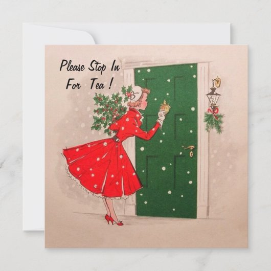 Invitation à la fête du thé de Noël. (Devant)