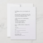 Invitation à la fête du thé de Noël (Dos)