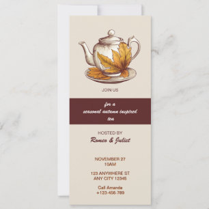 Invitation à la fête du thé de Thanksgiving en for