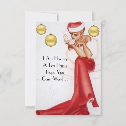 Invitation à la fête du thé de vacances (Devant)