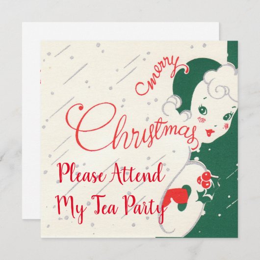 Invitation à la fête du thé de vacances (Devant / Derrière)