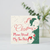 Invitation à la fête du thé de vacances (Debout devant)