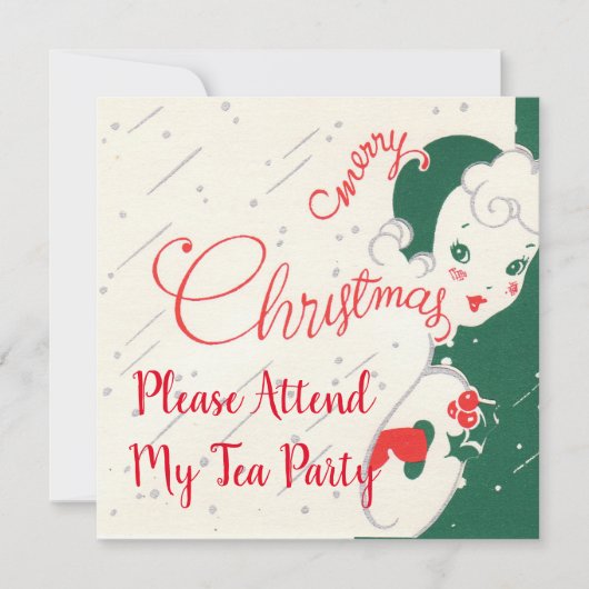 Invitation à la fête du thé de vacances (Devant)