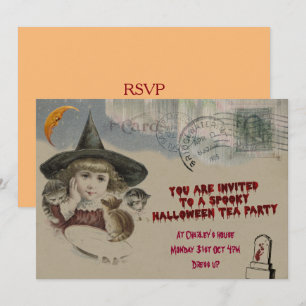Invitation à la fête du thé d'Halloween