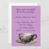 Invitation à la fête du thé floral de violet (Devant / Derrière)