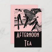 Invitation à la fête du thé rose et noir l'après-m (Devant / Derrière)