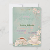 Invitation à la fête du thé Shabby Chic (Devant)