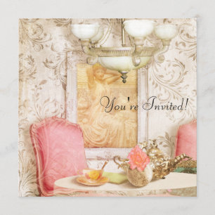 Invitation à la fête du thé. Shabby Chic, Victorie