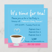 Invitation à la fête du thé "Time for Tea" (Devant / Derrière)