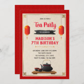 invitation à la fête du thème du thé chinois (Devant / Derrière)