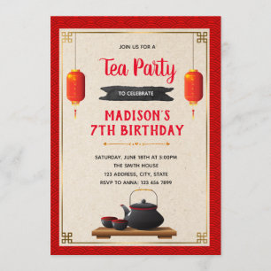 invitation à la fête du thème du thé chinois