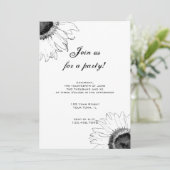 Invitation à la fête du tournesol noir et blanc (Debout devant)