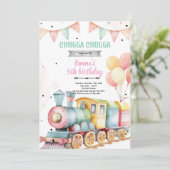 Invitation à la fête du train pour fille (Debout devant)