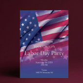 Invitation à la fête du Travail avec drapeau améri