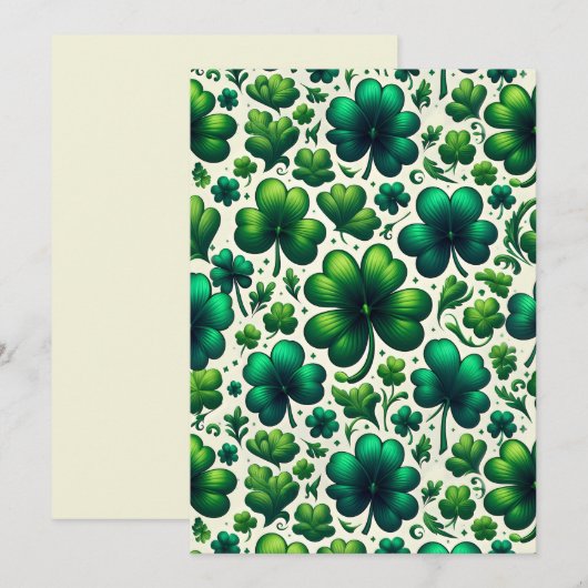 Invitation à la fête du trèfle de la Saint-Patrick (Devant / Derrière)
