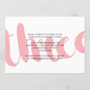 Invitation à la fête du troisième anniversaire de 