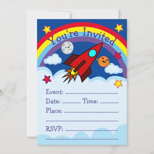 Invitation à la fête du vaisseau spatial (Devant)