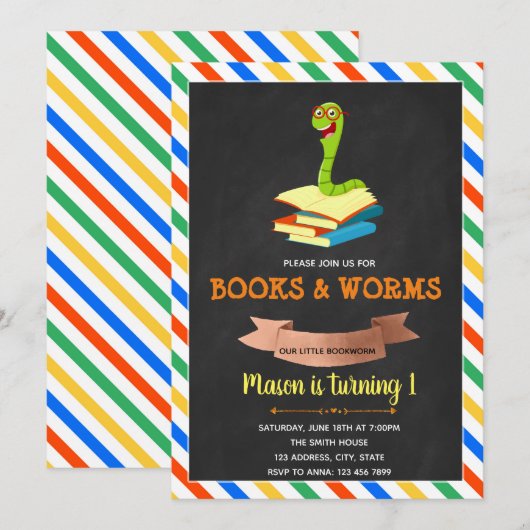 Invitation à la fête du ver de livre (Devant / Derrière)