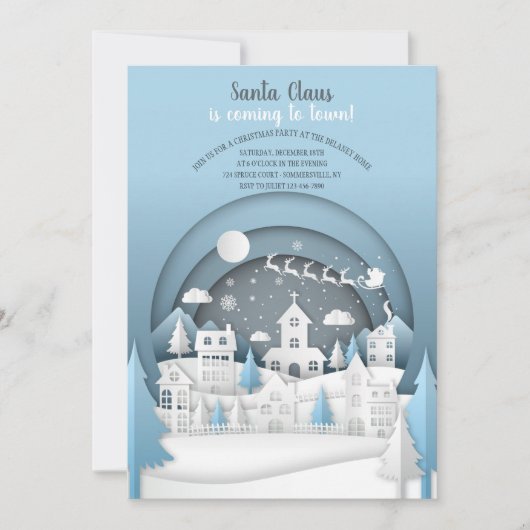 Invitation à la fête du village de Noël (Devant)