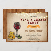Invitation à la fête du vin et du fromage (Devant / Derrière)