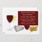 Invitation à la fête du vin et du fromage de Fall  (Devant / Derrière)