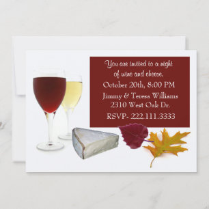 Invitation à la fête du vin et du fromage de Fall 