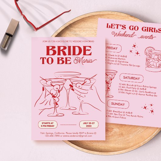 Invitation à la fête du week-end en rose pour l'en