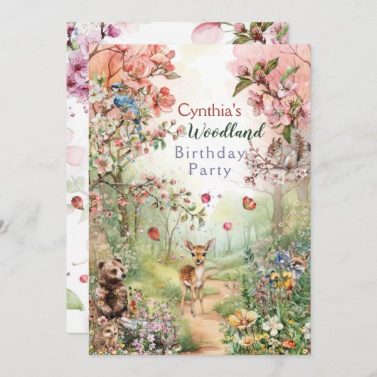 Invitation à la fête en forêt (Devant / Derrière)