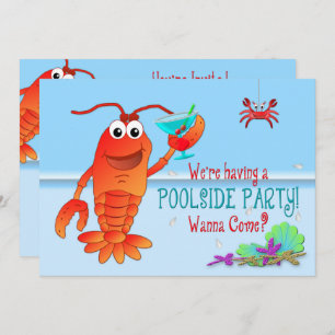INVITATION À LA FÊTE EN PISCINE - Homard avec bois