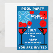 Invitation à la fête en piscine pour adultes (Devant / Derrière)