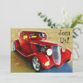 Invitation à la fête en voiture classique (Debout devant)
