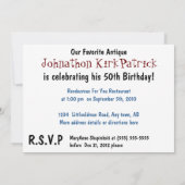 Invitation à la fête en voiture classique (Dos)