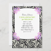 Invitation à la fête encadrée Zebra (Devant)