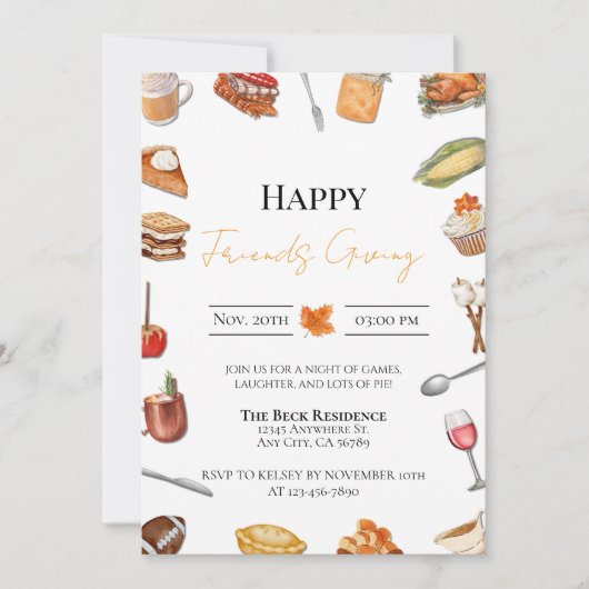 Invitation à la fête entre amis (Devant)