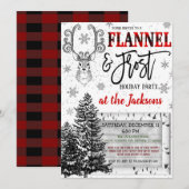 Invitation à la fête Flannel et Frost (Devant / Derrière)